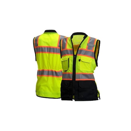 Women's Safety Vest, Class 2, Hi-Vis Lime, Size L